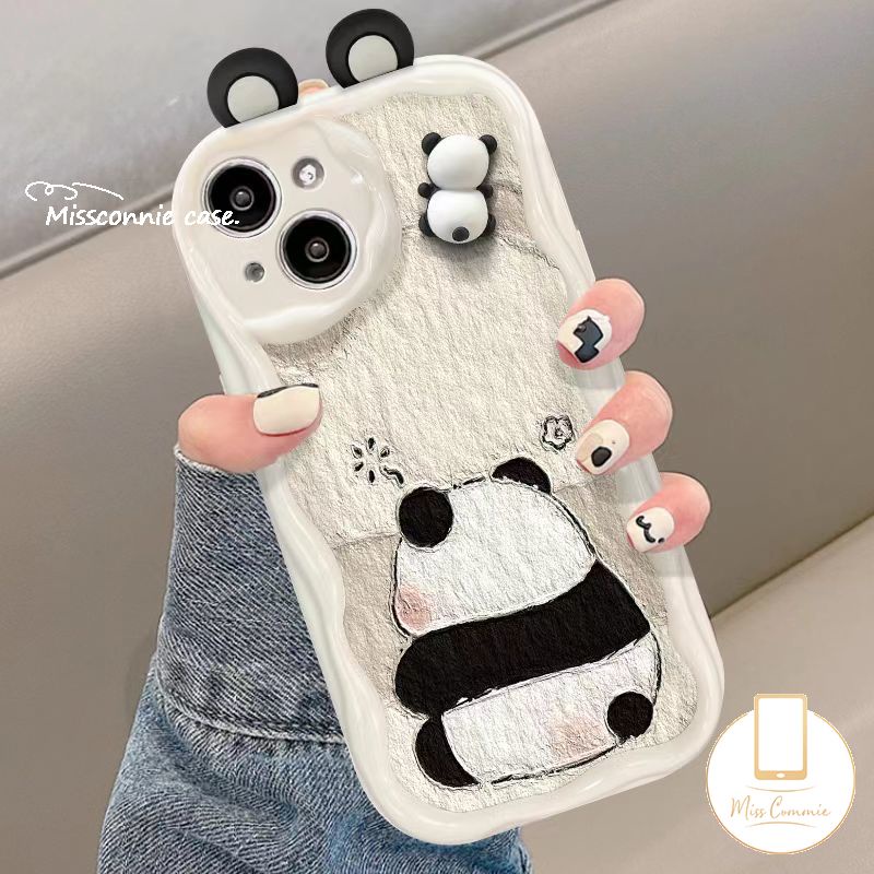 Ốp Điện Thoại Hình Gấu Trúc 3d Cho iphone 11 15 13 14 12 pro max xr 15 6 7 8 6s plus x xs max se 2020