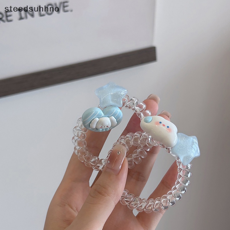 Steedsu Kẹp Tóc Hình Ngôi Sao / Trái Tim Màu Xanh Dương Ngọt Ngào Thoải Mái Thời Trang hhno