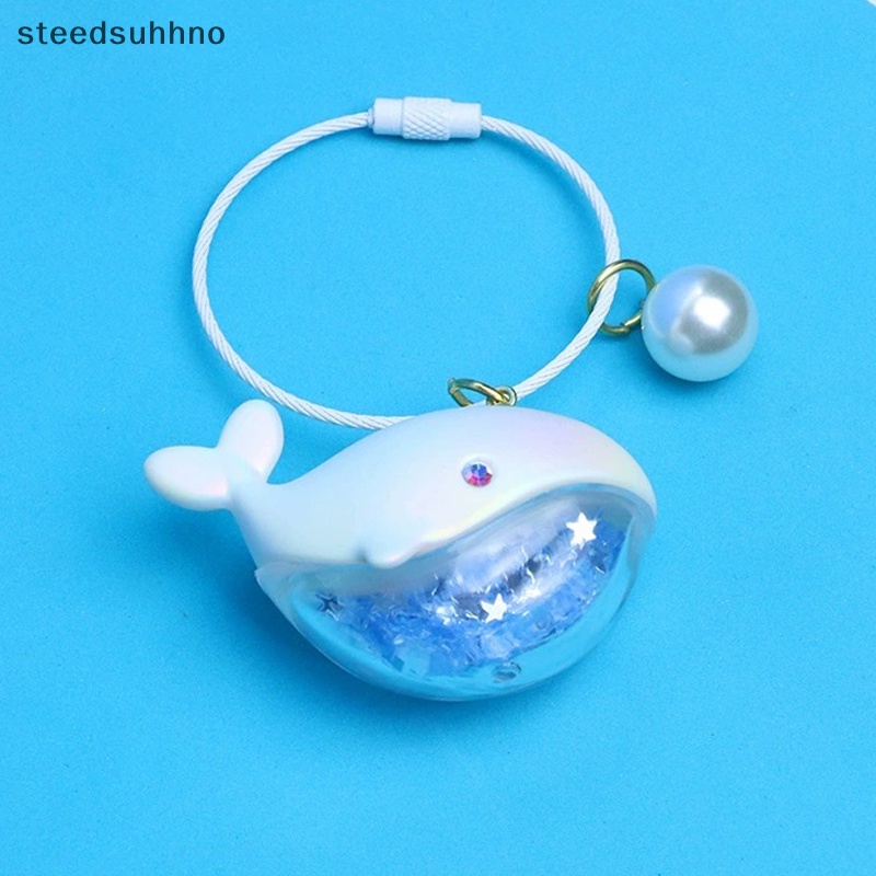 Steedsu Móc Khóa Hình Cá Voi Xanh Nhỏ Bằng Nhựa resin Nhiều Màu Sắc Dễ Thương Trang Trí Túi Xách / Điện Thoại Di Động hhno