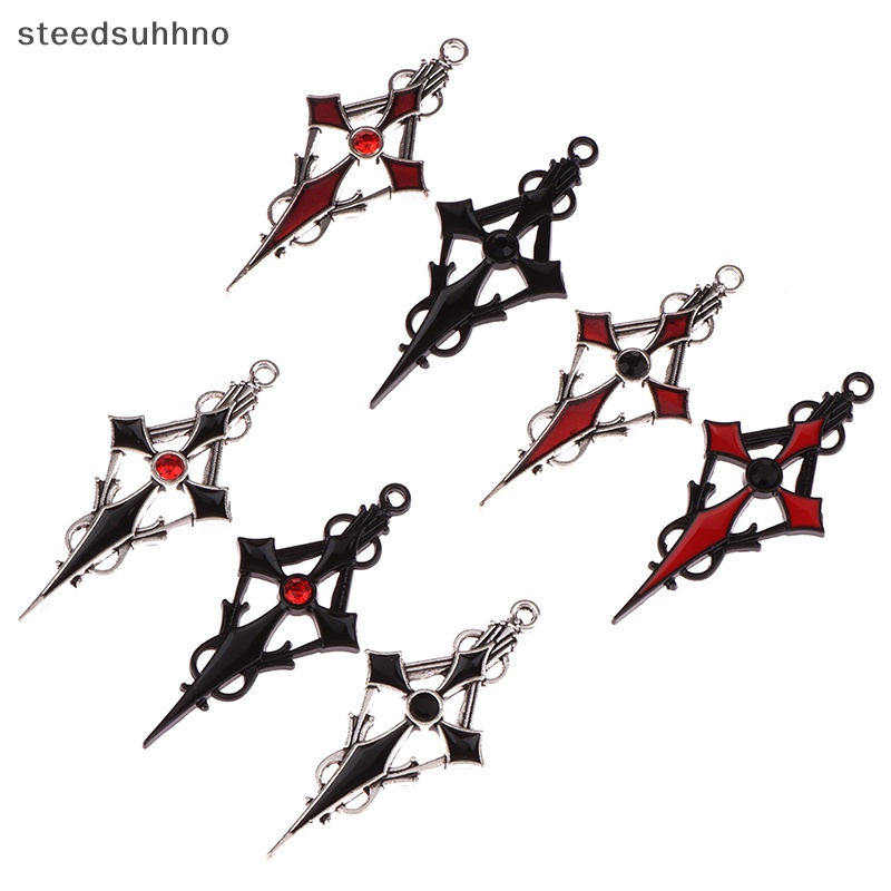 Steedsu Set 4 Mặt Dây Chuyền Hợp Kim Hình Thánh Giá Phù Thủy gothic diy hhno