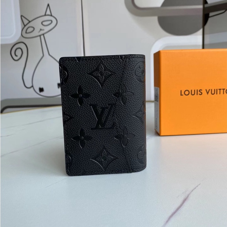 Ví Da Thật 100% Chính Hãng lv / louis vuitton Màu Đen Cho Nam
