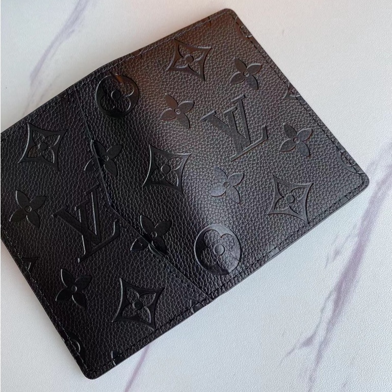 Ví Da Thật 100% Chính Hãng lv / louis vuitton Màu Đen Cho Nam