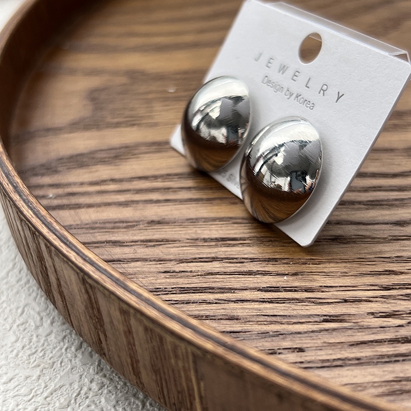 Bông Tai Tròn Bằng Kim Loại Đơn Giản Thời Trang Phong Cách Hàn Quốc