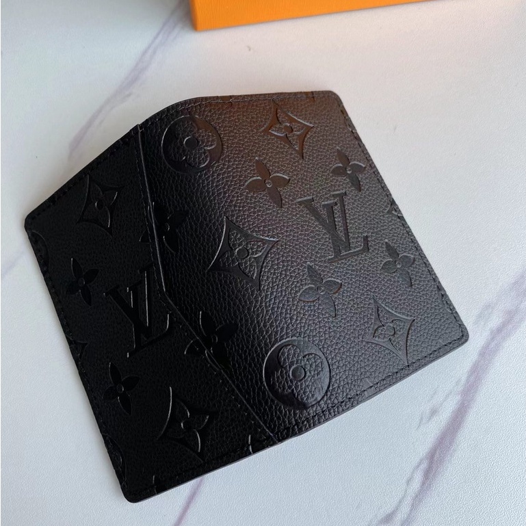 Ví Da Thật 100% Chính Hãng lv / louis vuitton Màu Đen Cho Nam