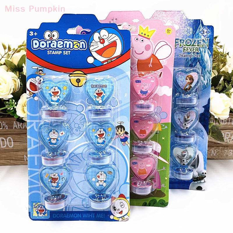 1 Bộ Con Dấu Đồ Chơi Đóng Dấu Họa Tiết Hoạt Hình Dành Cho Học Sinh