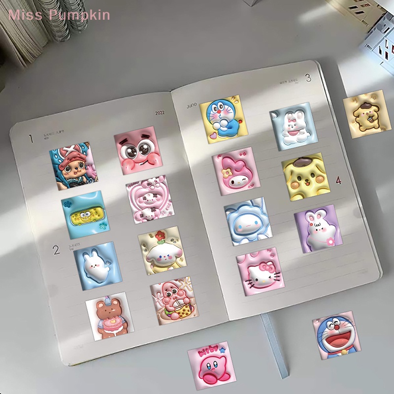 Bộ 63 Miếng Dán Hoạt Hình 3d Chống Thấm Nước Dễ Thương Trang Trí Sổ Tay diy