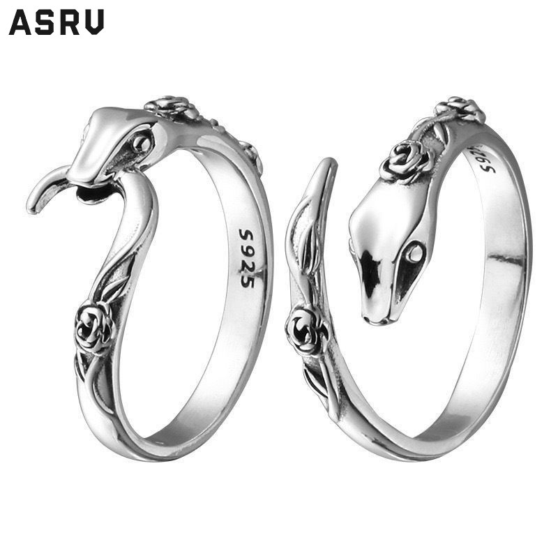 Asrv Phụ Kiện Thời Trang Mới: Nhẫn Hình Rắn Phong Cách pop rose ins Cho Nam