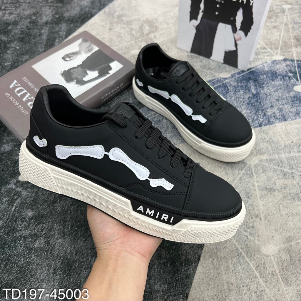 Giày nam buộc giây thêu xương siêu hot - Giày sneaker Amiri cao cấp hàng fullbox