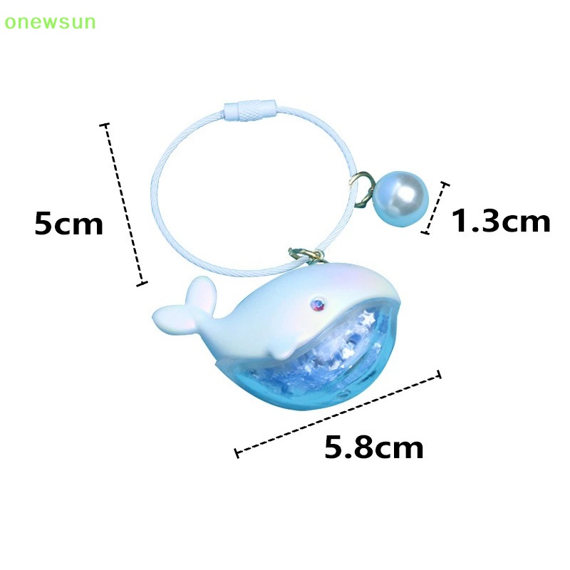 Onewsun Móc Khóa Hình Cá Voi Xanh Bằng Nhựa resin Nhỏ Xinh Trang Trí Túi Xách / Điện Thoại Di Động Dễ Thương Mới