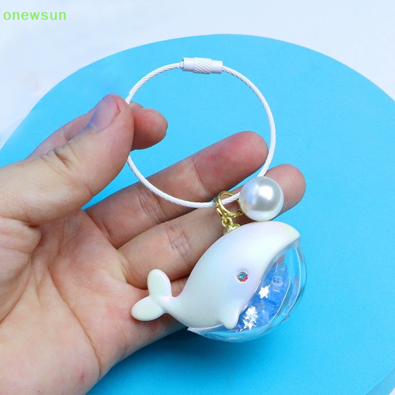 Onewsun Móc Khóa Hình Cá Voi Xanh Bằng Nhựa resin Nhỏ Xinh Trang Trí Túi Xách / Điện Thoại Di Động Dễ Thương Mới