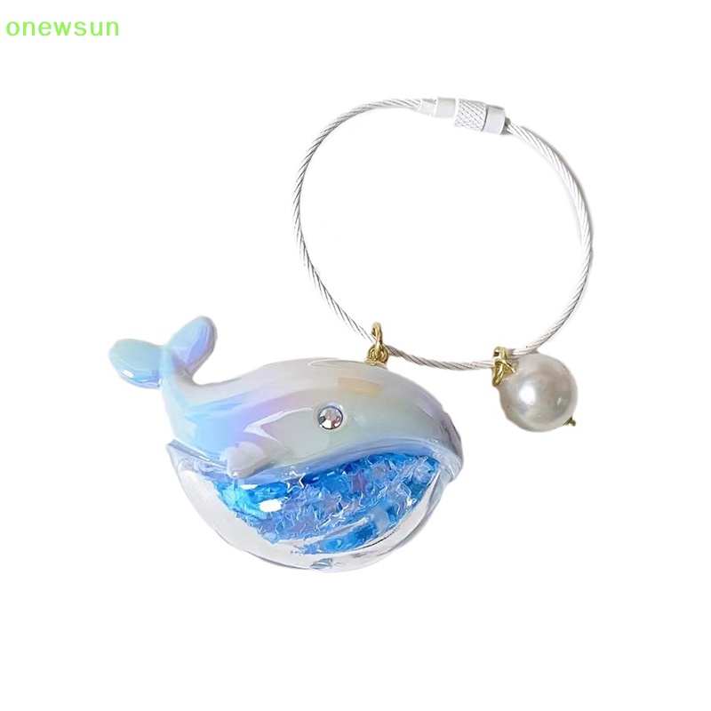 Onewsun Móc Khóa Hình Cá Voi Xanh Bằng Nhựa resin Nhỏ Xinh Trang Trí Túi Xách / Điện Thoại Di Động Dễ Thương Mới