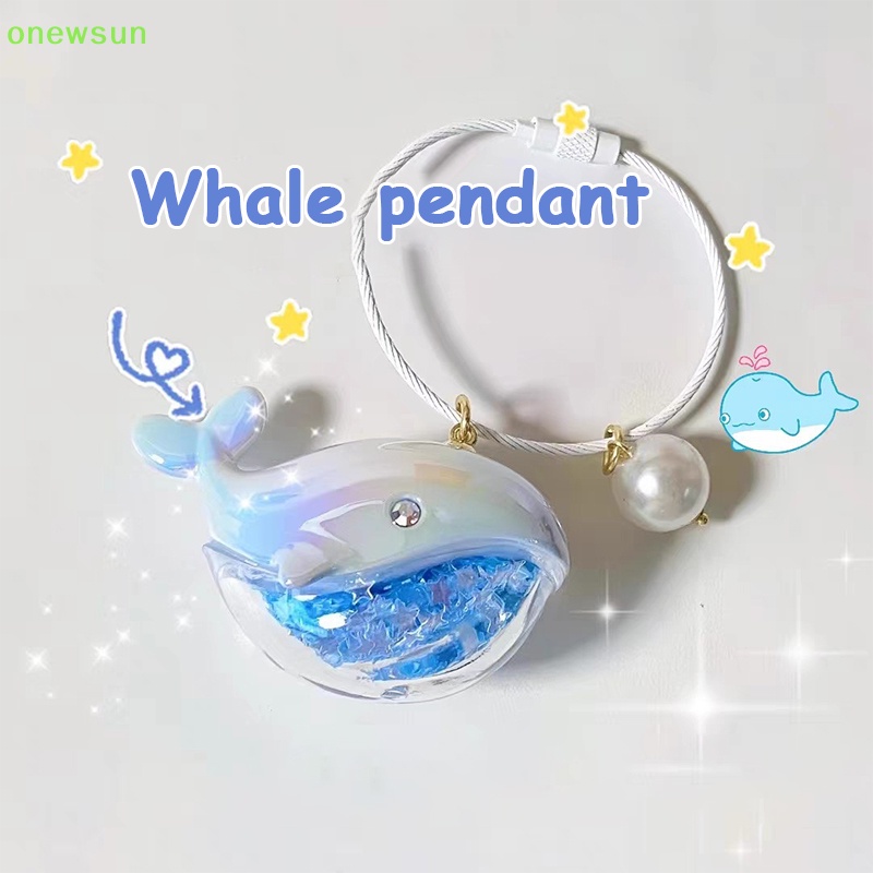 Onewsun Móc Khóa Hình Cá Voi Xanh Bằng Nhựa resin Nhỏ Xinh Trang Trí Túi Xách / Điện Thoại Di Động Dễ Thương Mới