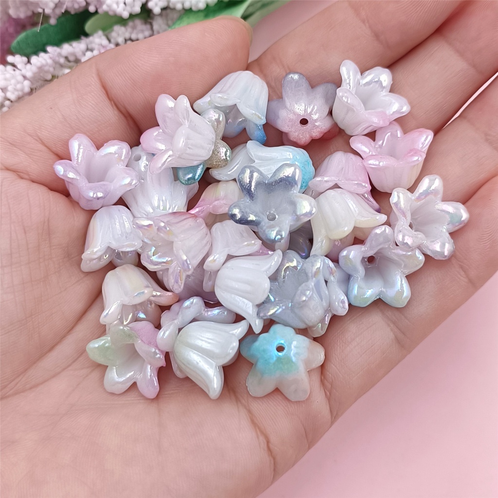 Bộ 30 Hạt acrylic Hai Màu Sắc Dùng Làm Trang Sức diy