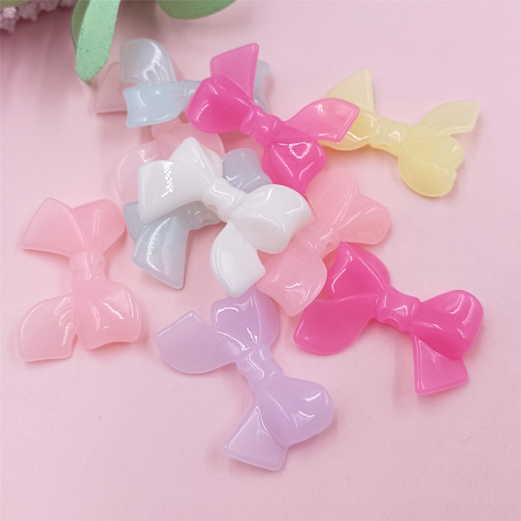 Set 10 Hạt Xâu Chuỗi Hình Nơ 33 * 24mm Làm Trang Sức Thủ Công