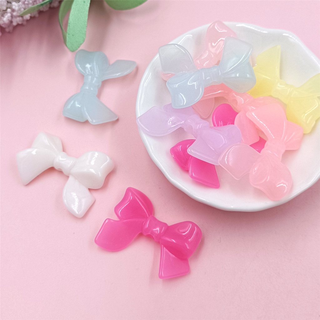 Set 10 Hạt Xâu Chuỗi Hình Nơ 33 * 24mm Làm Trang Sức Thủ Công