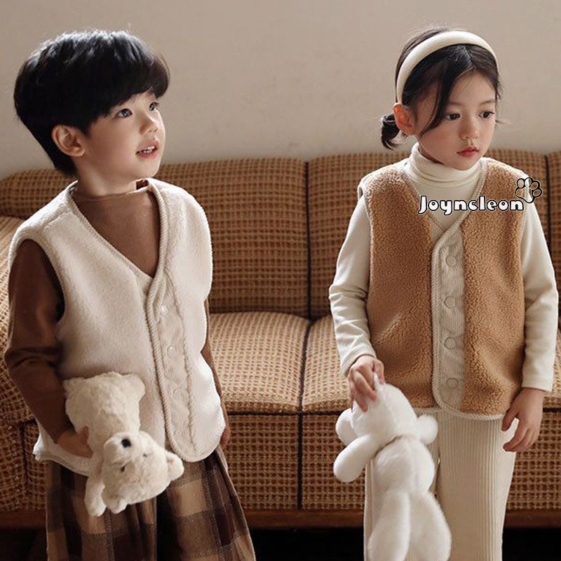 Joyncleon Áo Khoác Nhung Lông Cừu Dày Hai Mặt Giữ Ấm Thời Trang Thu Đông Cho Bé Trai Và Gái