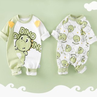 Bộ Áo Liền Quần Cotton Tay Dài In Hình Mặt Trăng Dễ Thương Thời Trang Xuân Thu Cho