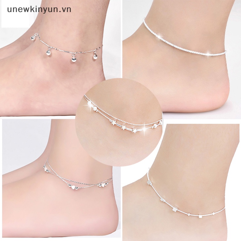 Lắc Chân Mạ Bạc 925 Hình Trái Tim Xinh Xắn Cho Nữ vn