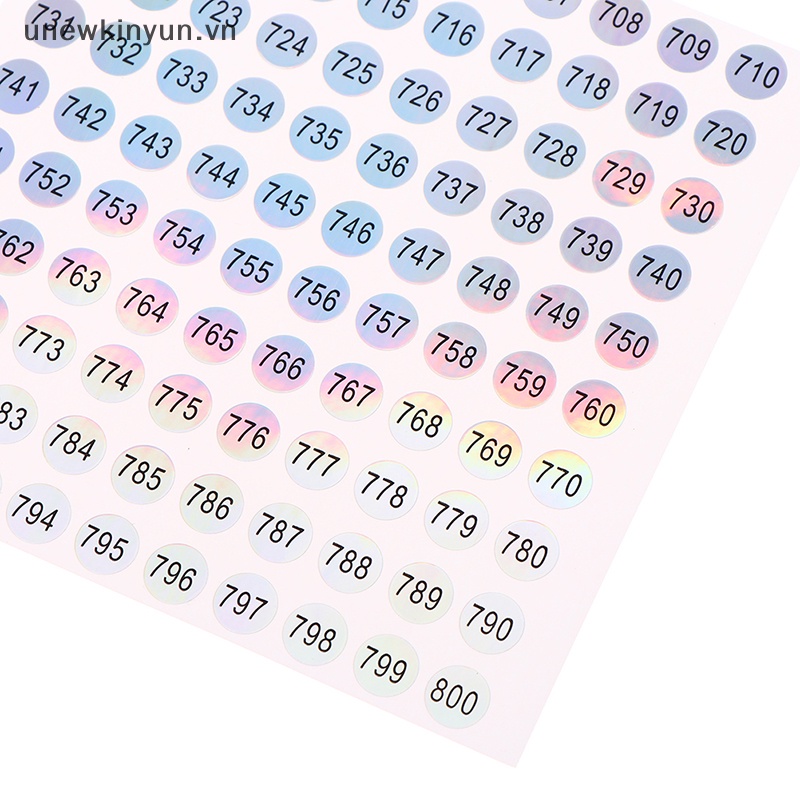 Uu Nhãn Dán Số 1-1000 Hình Tròn Chống Thấm Nước Tự Dính vn