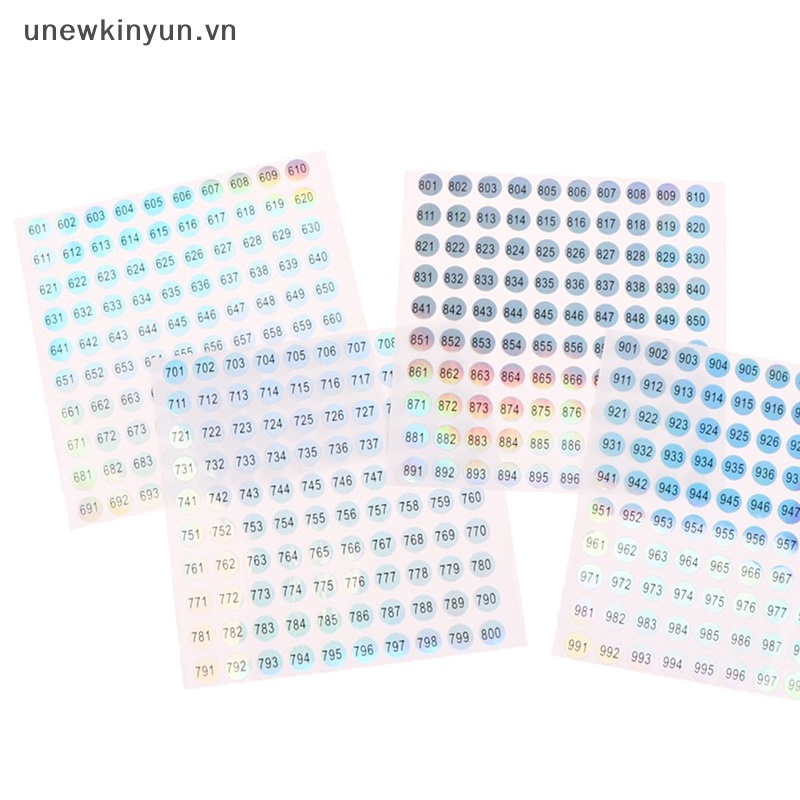 Uu Nhãn Dán Số 1-1000 Hình Tròn Chống Thấm Nước Tự Dính vn