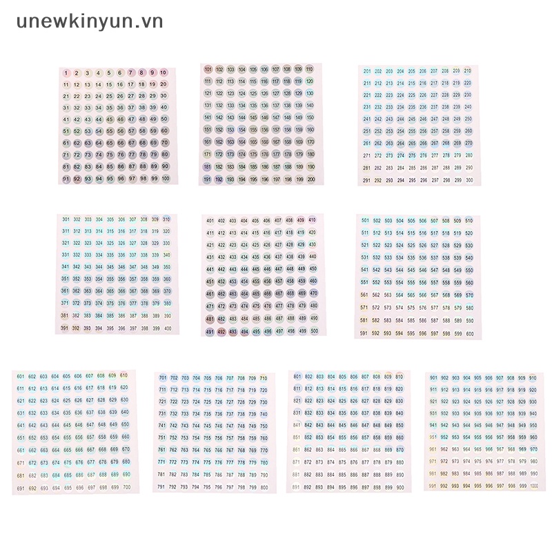 Uu Nhãn Dán Số 1-1000 Hình Tròn Chống Thấm Nước Tự Dính vn