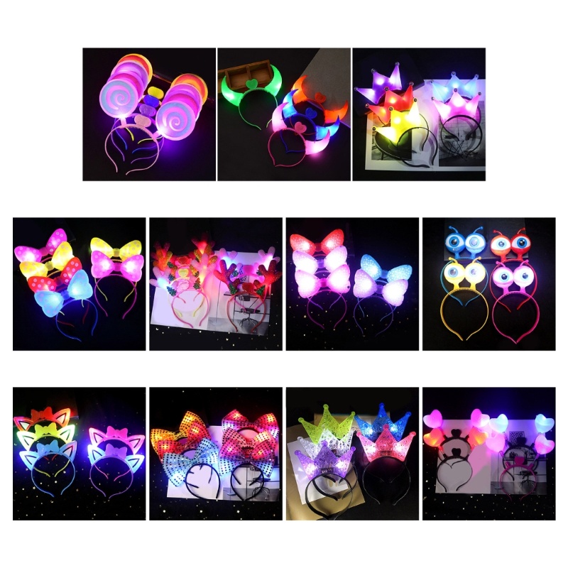 Ch *  Cài Tóc Nhiều Hình Dạng Phát Sáng Cho Người Lớn Dịp halloween