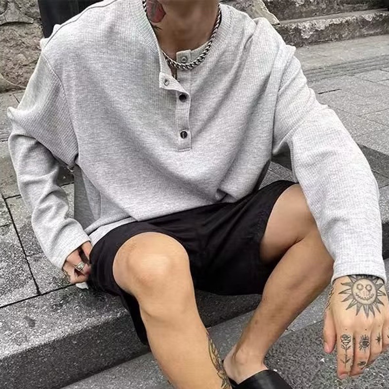 Áo Thun Nam Dài Tay Cổ Tròn Thời Trang Hàn