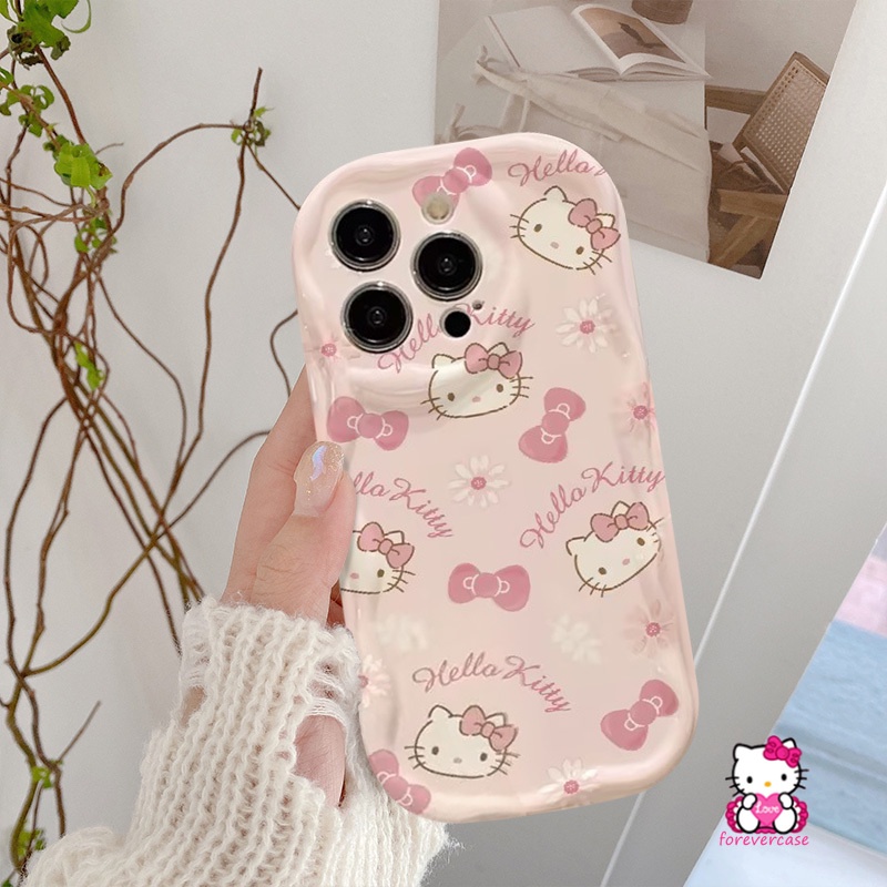 Hoạt Hình Ốp Điện Thoại Viền Cong Hình hello kitty 3d Cho iphone 11 14 12 13 pro max 7plus 8 6s 7 6 plus xr x xs max se 2020