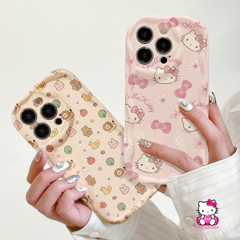 Hoạt Hình Ốp Điện Thoại Viền Cong Hình hello kitty 3d Cho iphone 11 14 12 13 pro max 7plus 8 6s 7 6 plus xr x xs max se 2020