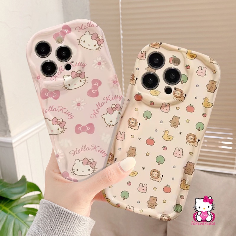 Hoạt Hình Ốp Điện Thoại Viền Cong Hình hello kitty 3d Cho iphone 11 14 12 13 pro max 7plus 8 6s 7 6 plus xr x xs max se 2020