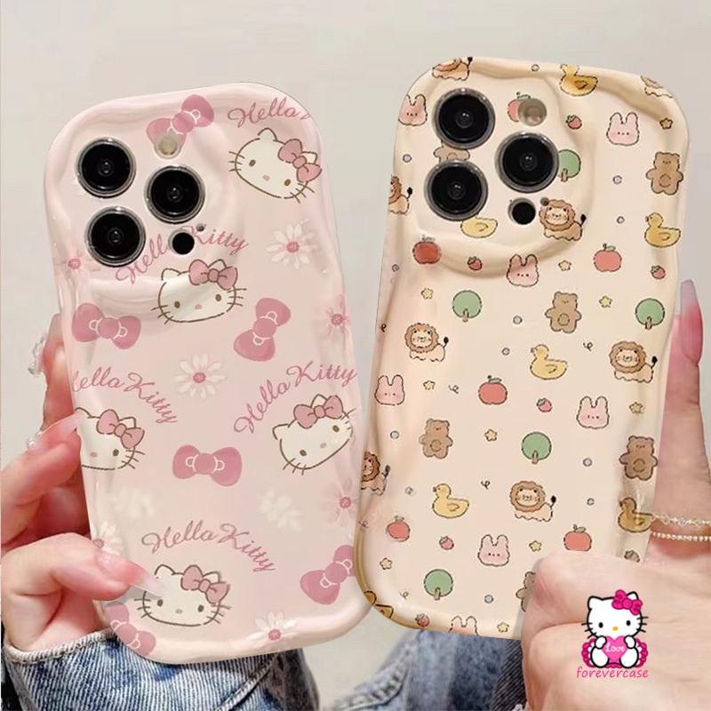 Hoạt Hình Ốp Điện Thoại Viền Cong Hình hello kitty 3d Cho iphone 11 14 12 13 pro max 7plus 8 6s 7 6 plus xr x xs max se 2020