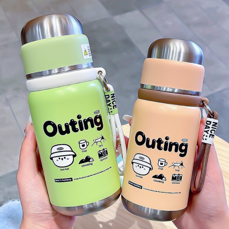 Bình Nước Cách Nhiệt Bằng Thép Không Gỉ 316 500ml Thiết Kế Dễ Thương Tiện Dụng Cho Học Sinh / Văn Phòng