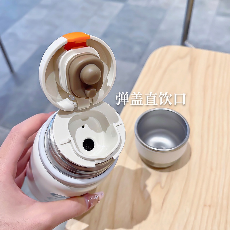 Bình Nước Cách Nhiệt Bằng Thép Không Gỉ 316 500ml Thiết Kế Dễ Thương Tiện Dụng Cho Học Sinh / Văn Phòng