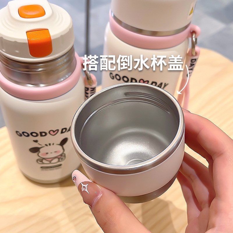 Bình Nước Cách Nhiệt Bằng Thép Không Gỉ 316 500ml Thiết Kế Dễ Thương Tiện Dụng Cho Học Sinh / Văn Phòng