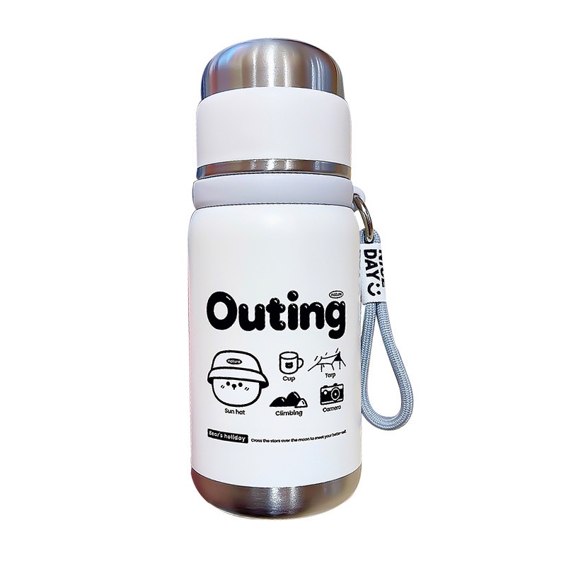 Bình Nước Cách Nhiệt Bằng Thép Không Gỉ 316 500ml Thiết Kế Dễ Thương Tiện Dụng Cho Học Sinh / Văn Phòng