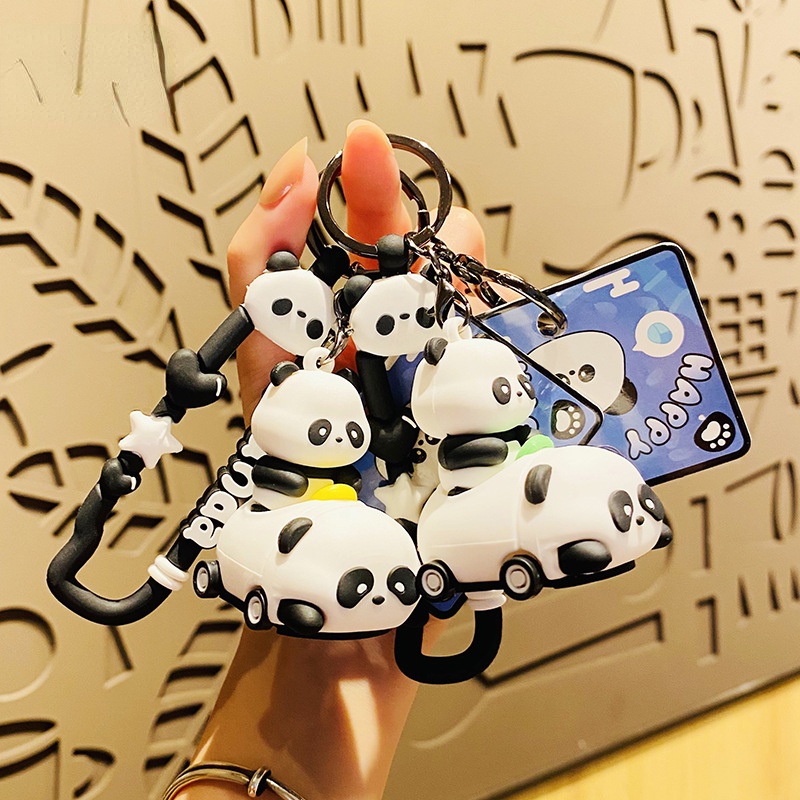 Hoạt Hình Móc Khóa Xe Hơi Hình Gấu Trúc Dễ Thương