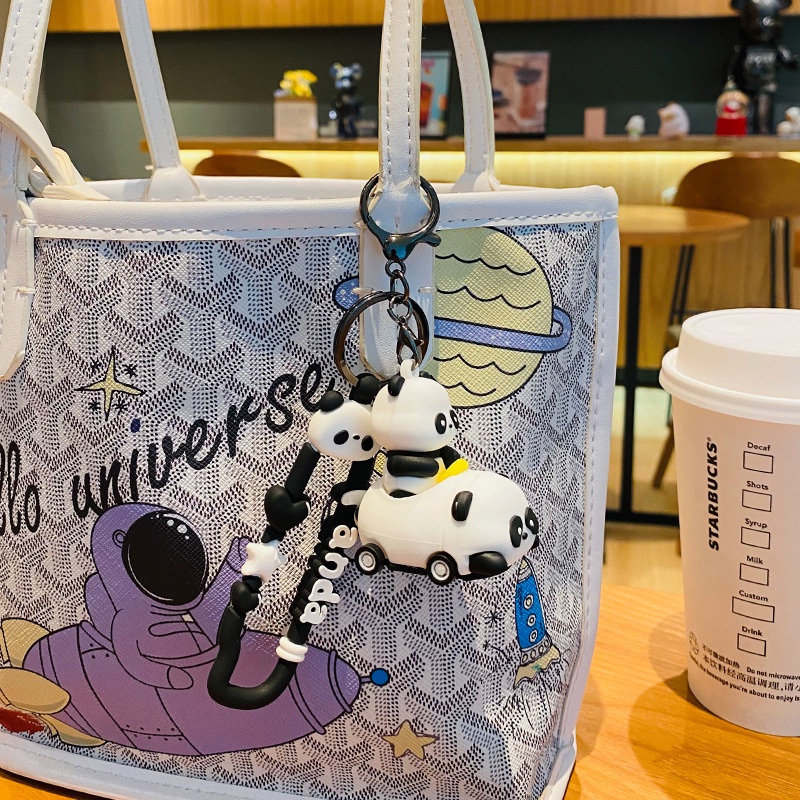 Hoạt Hình Móc Khóa Xe Hơi Hình Gấu Trúc Dễ Thương