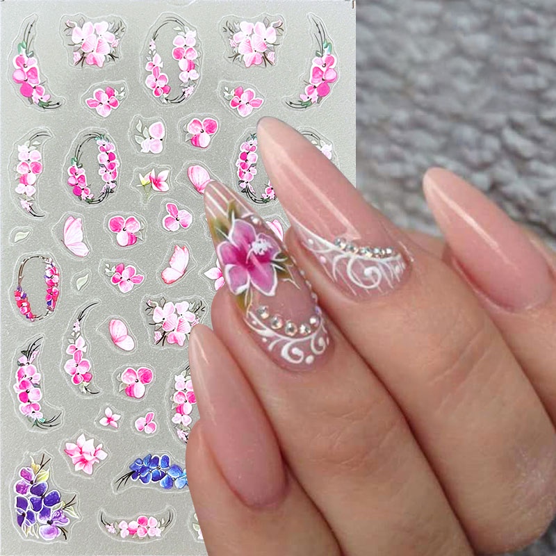 UR Sugar Nhãn Dán Trang Trí Móng Tay 3d Tự Dính Hình Hoa Cúc Xinh Xắn