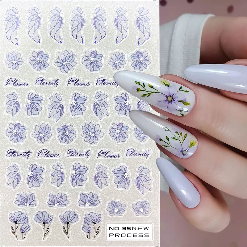 UR Sugar Nhãn Dán Trang Trí Móng Tay 3d Tự Dính Hình Hoa Cúc Xinh Xắn