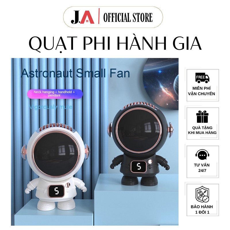 Quạt Đeo Cổ Mini Phi Hành Gia Cao Cấp Pin 900mAh Màn Hình LED Bảo Hành 1 Đổi 1 (J.A OFFICIAL STORE)
