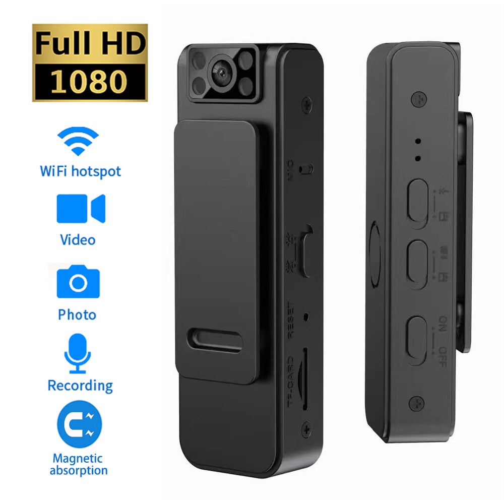 Máy ghi âm quay phim chụp hình 3in1 L8+ Có Thể Đeo túi áo 1080P HD Mini Hồng ngoại quay đêm nét