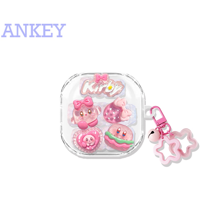 For Samsung Galaxy Buds FE Transparent Kirby DIY Case Vỏ Bảo Vệ Hộp Sạc Tai Nghe bluetooth buds 2 pro Hình Hoạt Hình Dễ Thương