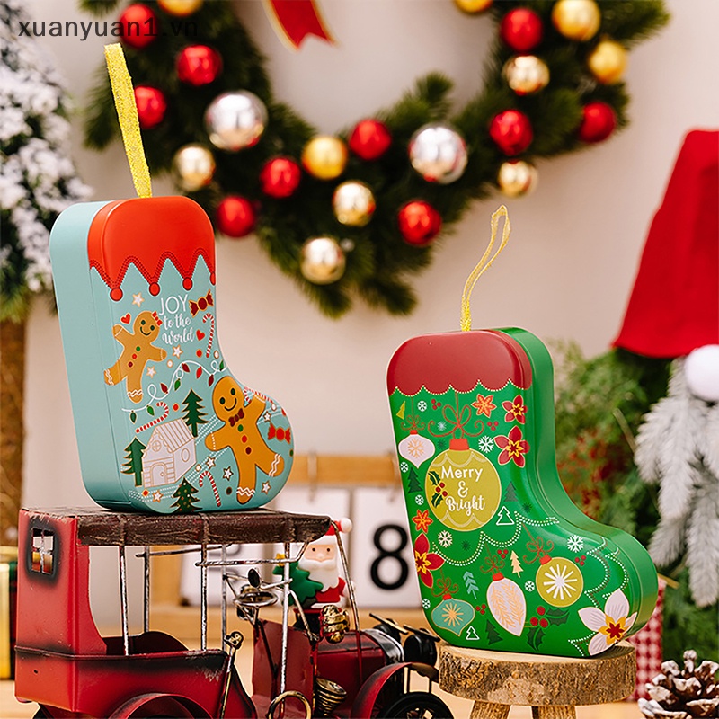 Hộp Thiếc Rỗng Đựng Bánh Kẹo Giáng Sinh Dễ Thương