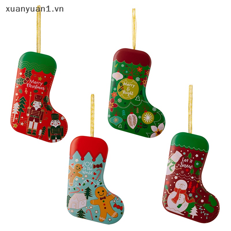 Hộp Thiếc Rỗng Đựng Bánh Kẹo Giáng Sinh Dễ Thương