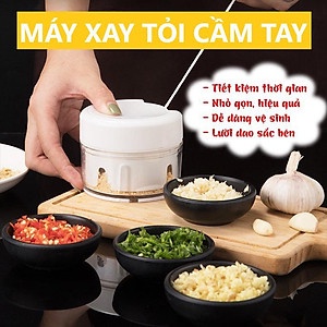 Máy xay tỏi ớt, máy xay hành tây và tỏi mini có dây rút, có thể xay rau và thịt hiệu quả và thuận tiện