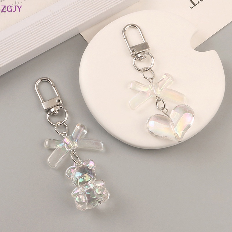 Móc Khóa Hình Trái Tim Và Gấu Dễ Thương Mới