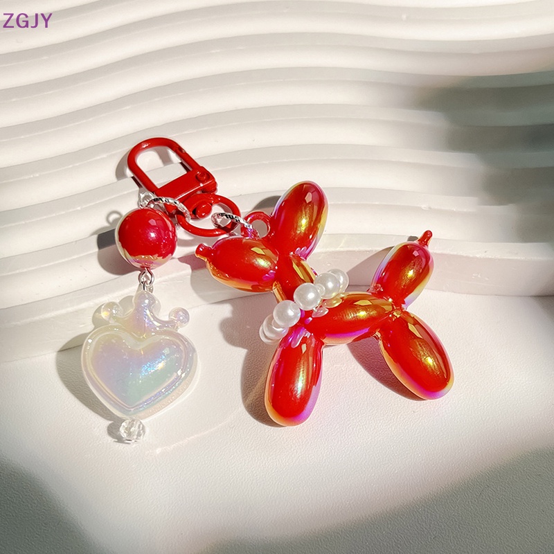 Terok Móc Khóa Hình Chú Chó Và Bong Bóng Nhiều Màu Sắc Bằng acrylic Dễ Thương Dùng Trang Trí Túi Xách / Xe Hơi Mới