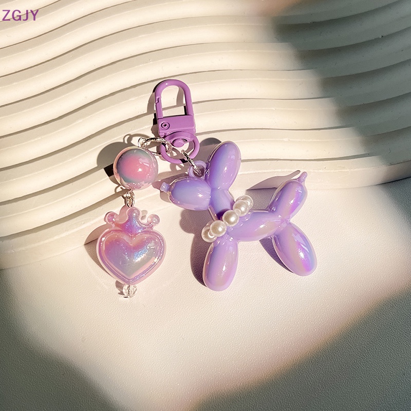 Terok Móc Khóa Hình Chú Chó Và Bong Bóng Nhiều Màu Sắc Bằng acrylic Dễ Thương Dùng Trang Trí Túi Xách / Xe Hơi Mới