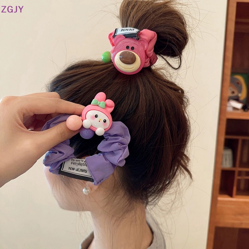 Terok Dây Buộc Tóc Cuộn Tròn Mềm Mại Hình Hoa Hồng my melody kuromi Dễ Thương Làm Quà Tặng Cho Bé Gái Mới