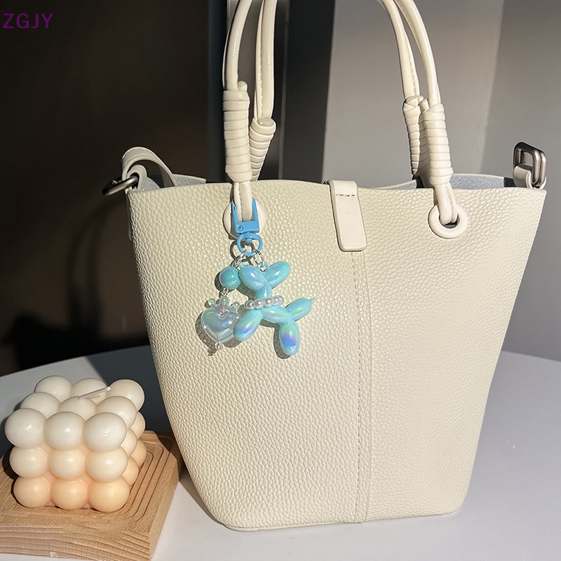 Terok Móc Khóa Hình Chú Chó Và Bong Bóng Nhiều Màu Sắc Bằng acrylic Dễ Thương Dùng Trang Trí Túi Xách / Xe Hơi Mới